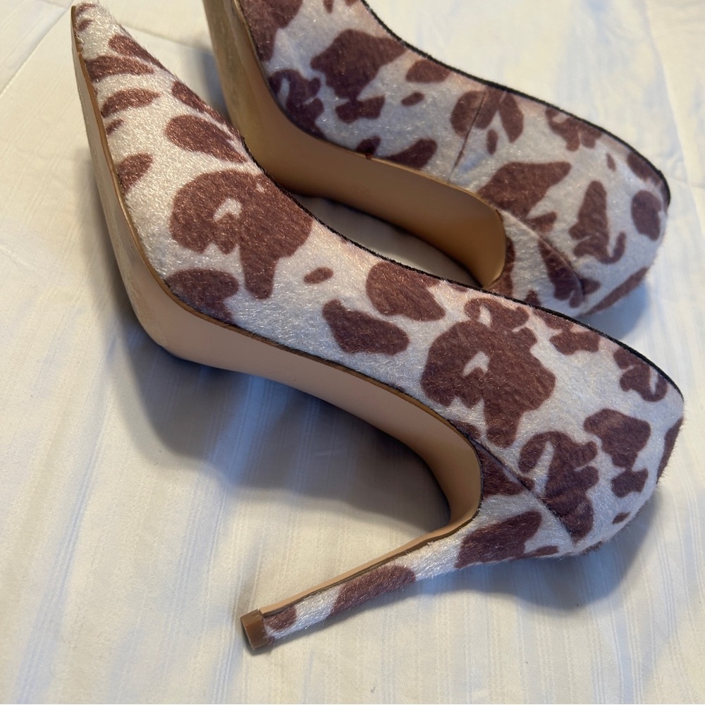 Kenny Loves Penny Brown Animal Print Heels Size 12 Wide - Picture 3 of 8